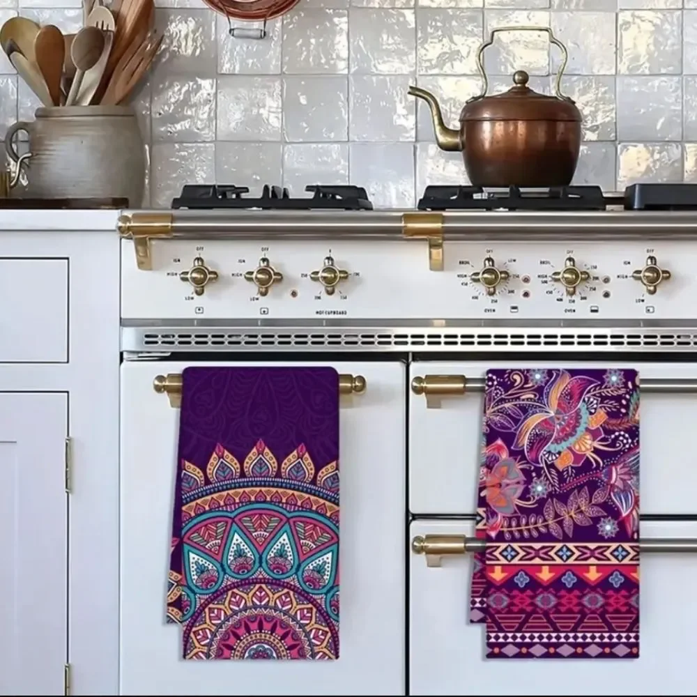 Purple mandala microfiber Kitchen towels